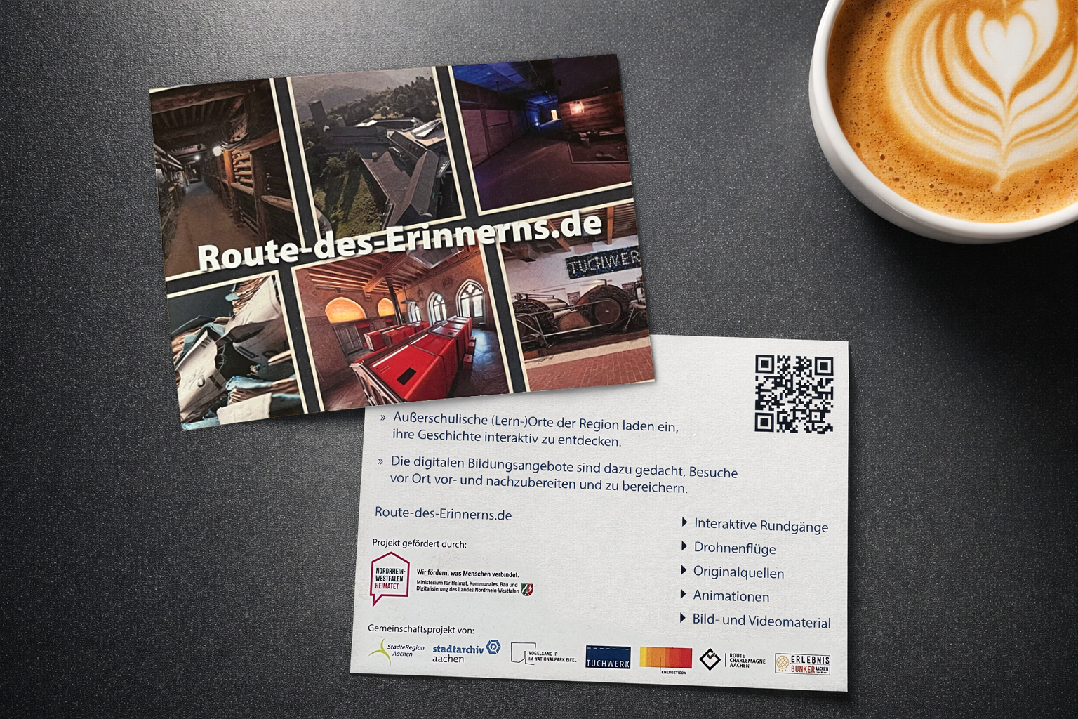 Information postcards for the Route of Remembrance